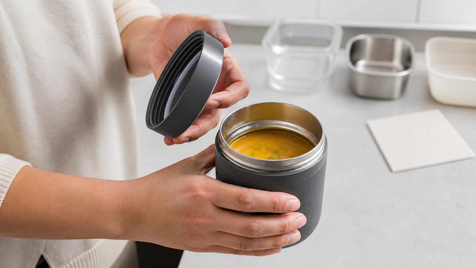 スープをこぼさず持ち運ぶための容器選びと扱い方